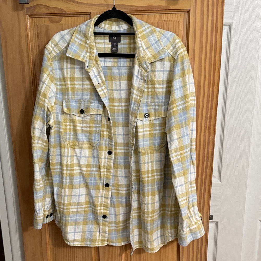H&M Blue and Yellow Plaid Shirt